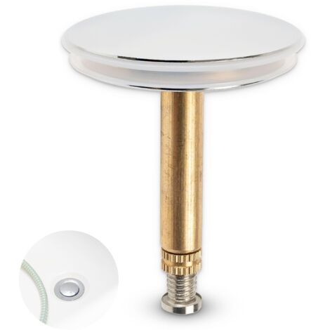 Bathtub Plug, Ø 43 mm, with Double Seal, Height Adjustable, Universal Bathtub Plug, Sink Valve, Hardened Brass with Chrome Finish, Rustproof Bathtub Plug