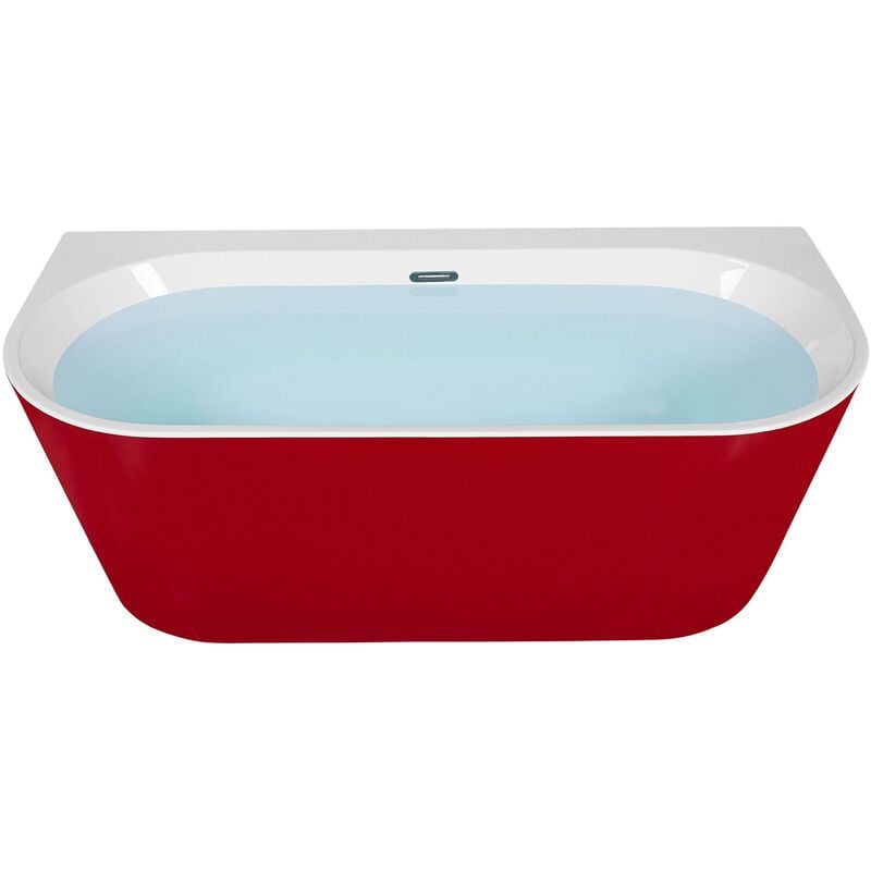 Bathtub Sanitary Acrylic Oval Rounded Edges 170 x 80 cm Red Harvey - Red