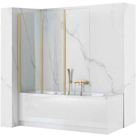 Bathtub Screen REA Agat-3 120 BRUSH GOLD