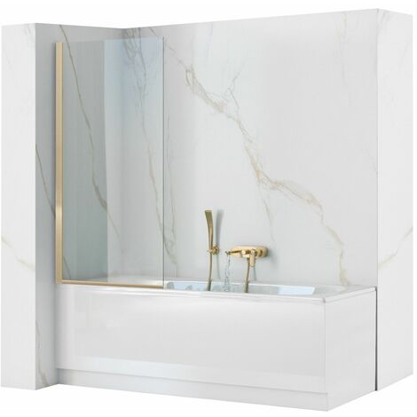 Bathtub screen REA Elegant Gold 80