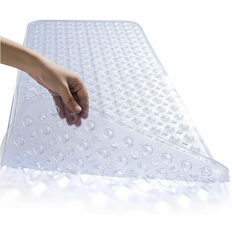 Non-Slip Shower Mat 39 X 16 Inch Latex Free Bathtub Mat with Suction Cups  Machine Washable Bathroom Mats with Drain Holes - AliExpress