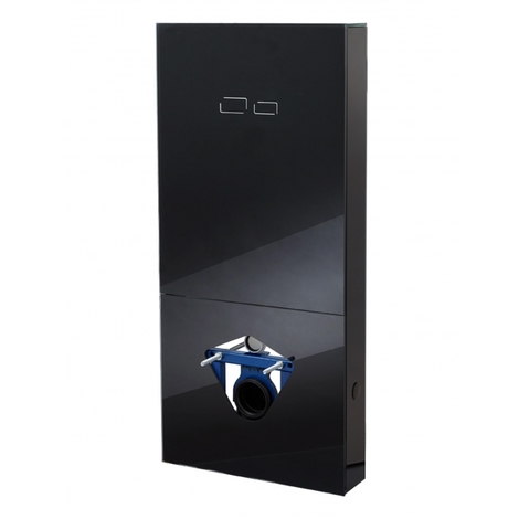 Bâti-support digital en verre noir avec commande sensitive pour wc suspendu - en applique