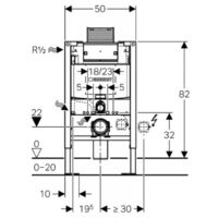 Bâti-support WC autoportant Duofix 82cm réservoir Oméga 3/6 litres