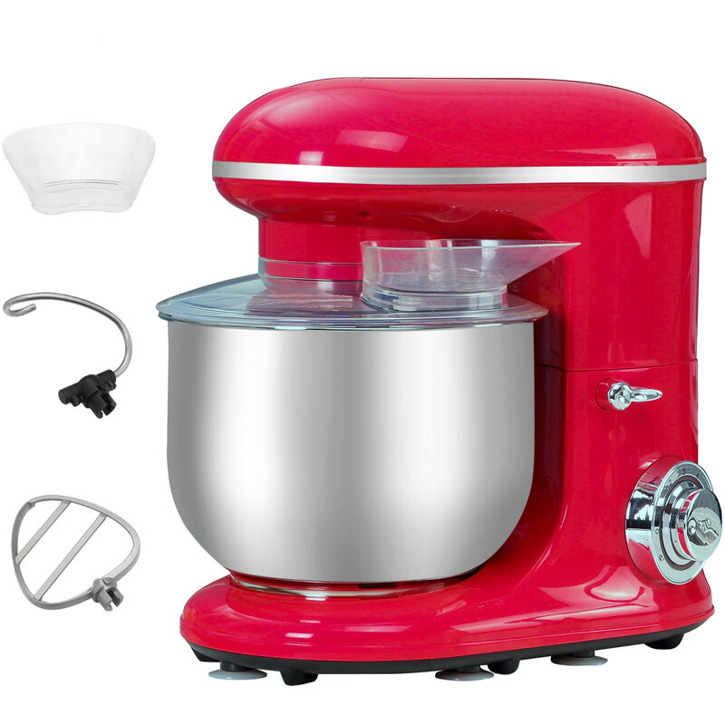 

Batidora Amasadora para Repostería 1200W Robot de Cocina con 6 Velocidades Bol de Acero Inoxidable de 5,5 L y 3 Accesorios Incluidos 37x23x37 cm