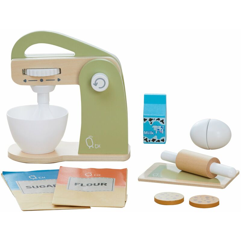 

Batidora con accesorios de cocina de madera Little Chef Frankfurt en color verde, 10 piezas