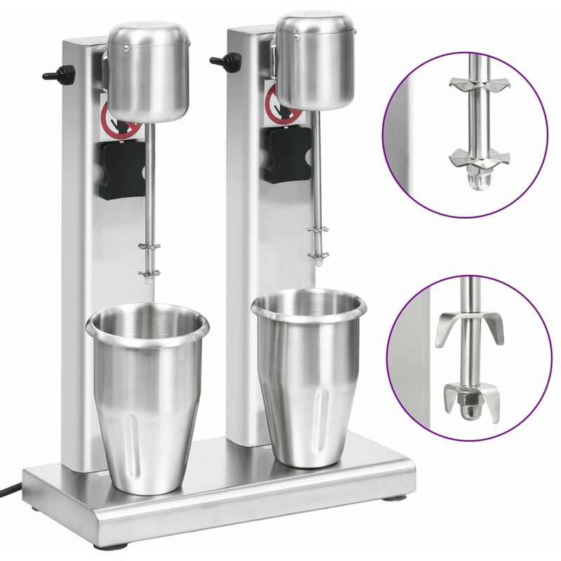 

Happyshopping - Batidora de batidos con doble vaso de acero inoxidable 2 L