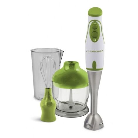Batidora de inmersión Esperanza EKM003G verde y blanca