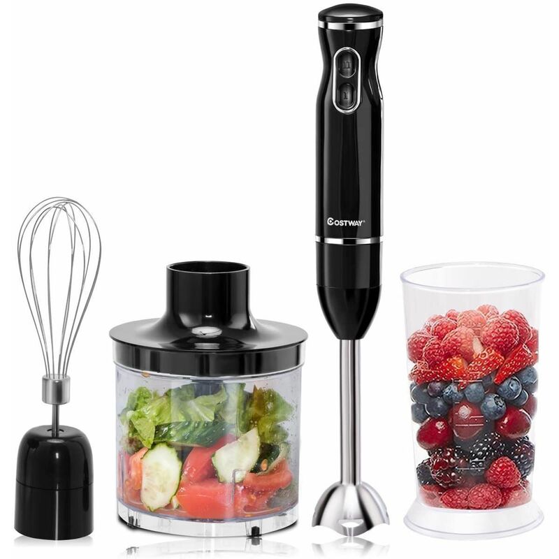 

Batidora de Mano 300W 3 Cuchillas de Acero Inoxidable Varilla Batidora para Smoothie Frutas Verdura Crema