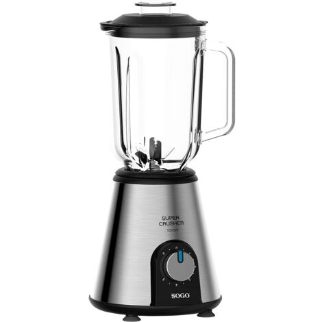 Batidora de Vaso Sogo SS-5530 1000W Jarra de Cristal 1.5L 6 Cuchillas