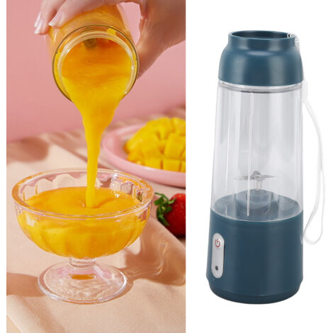 Batidora eléctrica portátil con batería integrada – Capacidad de 300 ml – Recargable por USB – Funcionamiento con un solo botón – Verde oscuro