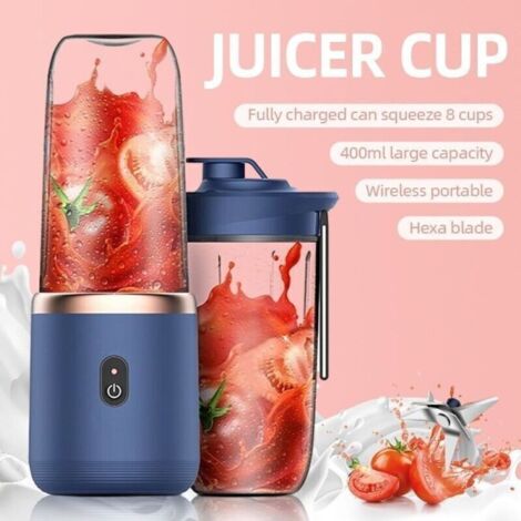 Batidora multifuncional de 400+400 ml, para batidos, de acero inoxidable.