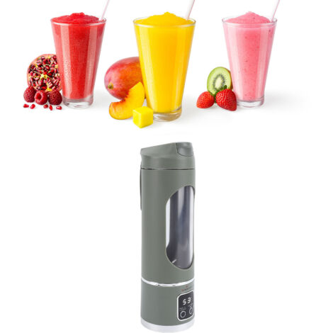 Batidora portátil de 450 ml con 12 cuchillas y carga USB – ABS y acero inoxidable – 1 unidad