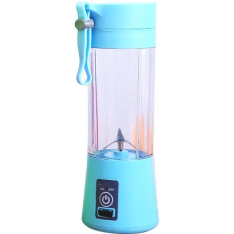 Batidora portátil - ideal para preparar batidos y licuados - recargable de 380 ml - apta para deportes, trabajo y viajes - azul