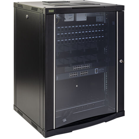Batilec – Pack baie de brassage 19'' avec 48 prises RJ45 Cat6A – Switch 16 ports Gigabit + 16 ports POE – Solution réseau pour locaux jusqu'à 300 m²