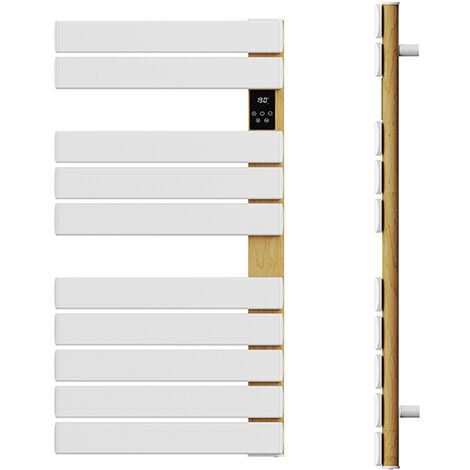 Batilec – Sèche-serviette électrique 500W barres plates – Finition bois – Régulation électronique programmable – Modes Confort, Eco, Hors gel