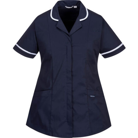 Batín Stretch Classic mujer bordes decorados a contraste PORTWEST LW17 XS Azul marino