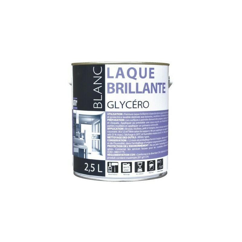 Peinture Laque Glycero Brillante Litres Batir Er Blanc