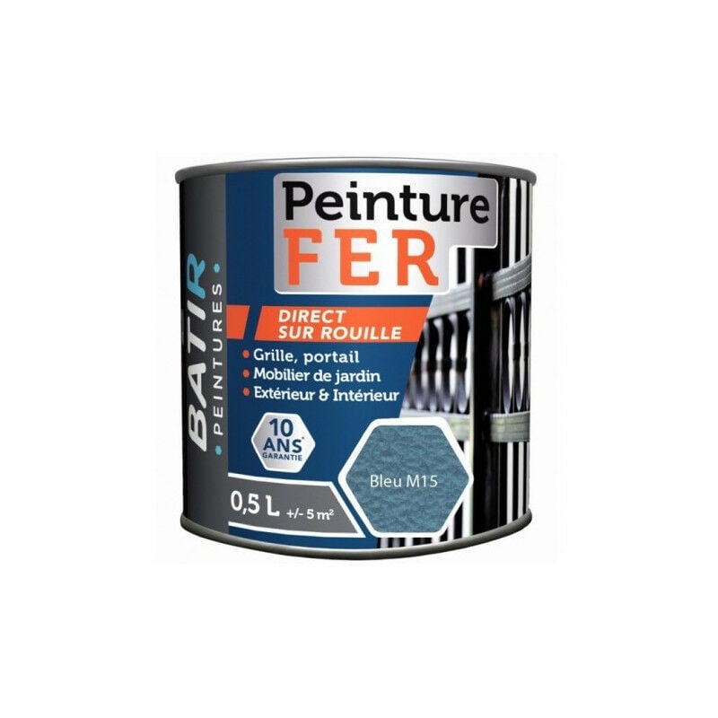Batir Peintures - Peinture batir Fer martelé 2.5 Litre bleu - batir