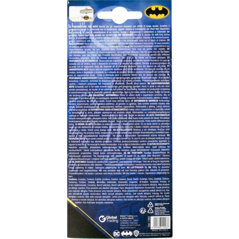 Image of Batman - Profumatore deodorante auto fragranza verve nero giallo