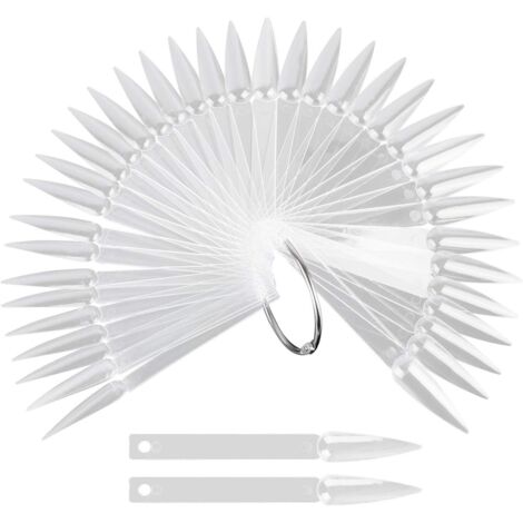 Bâton à ongles transparent en forme d'éventail 160PCS