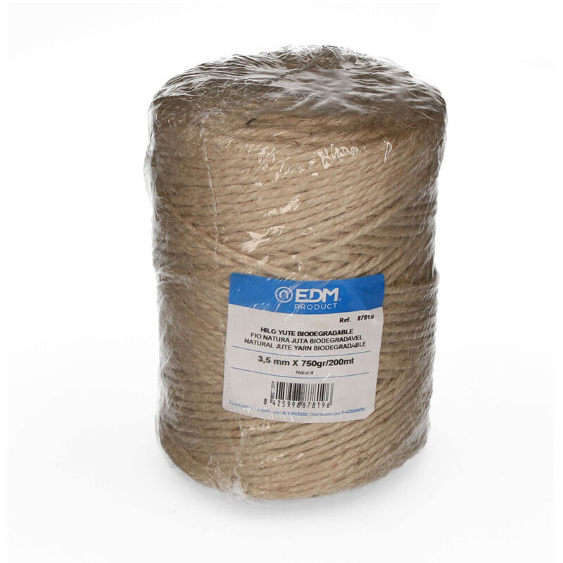 

EDM Hilo natural yute biodegradable 3 con bobina 750g/220mts edm