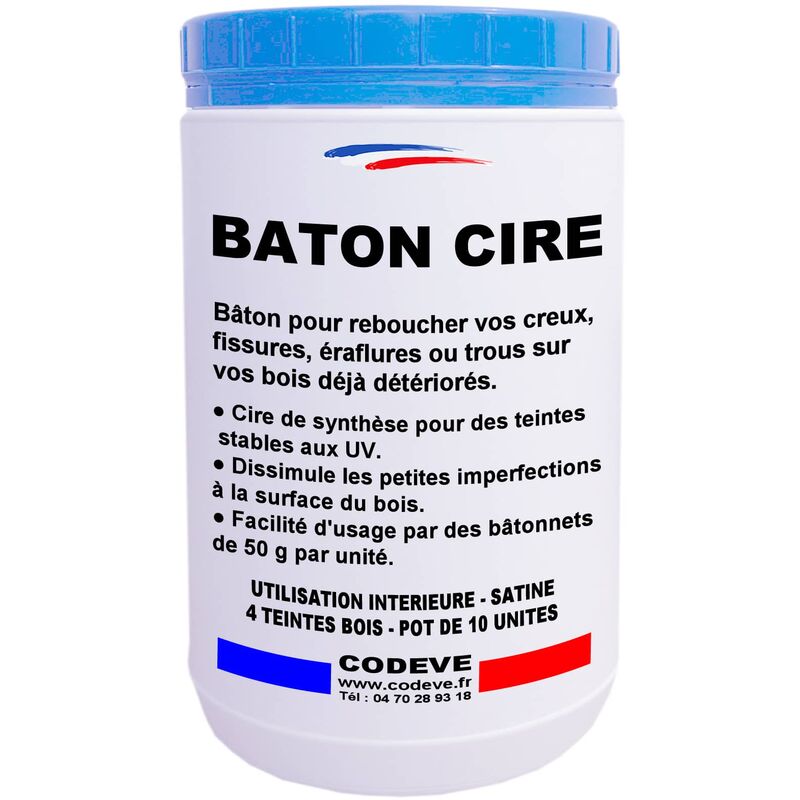 Baton Cire - - Codeve Bois - Incolore - Pour Le Rebouchage De Vos Petits Trous, Fissures, éraflures Ou Fentes.