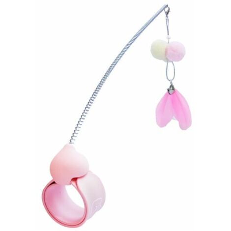 Bâton de chat polyvalent mains libres jouet pour chat fournitures pour animaux de compagnie paresseux rose