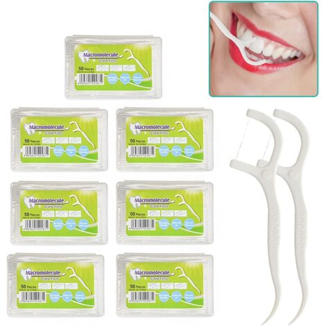 Bâton de fil dentaire (350 pièces) avec étui de voyage portable et cure-dents pour le nettoyage des dents entre les soins dentaires