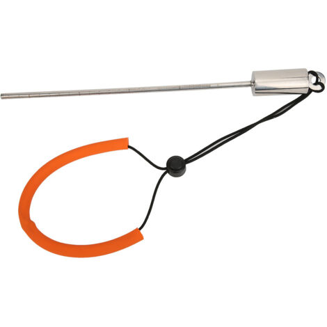 Bâton de plongée en acier inoxydable avec dragonne orange - Accessoire pour pointer et mesurer sous l'eau