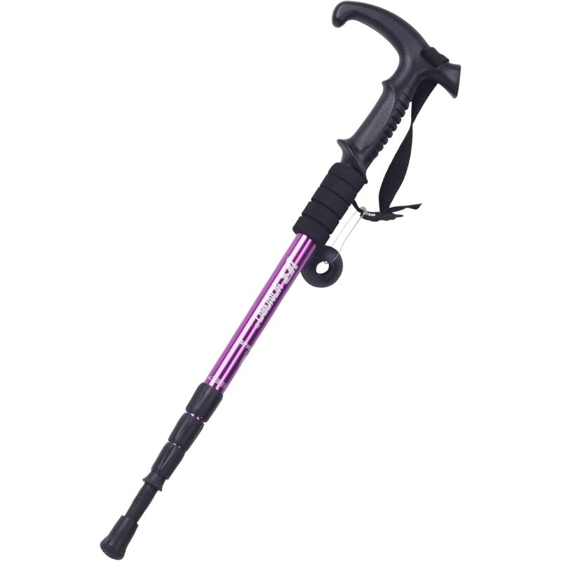 Bâton de trêkking en Aluminium Classe Aéronautique Ultraléger Durable, Bâton de Marche Télescopique Antichoc Longueur Réglable pour