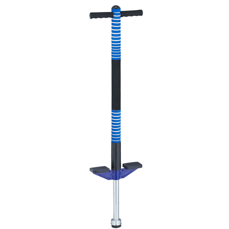 Relaxdays – Bâton sauteur pour enfants – Acier inoxydable résistant – Poignées rembourrées et repose-pieds antidérapants – Charge max 35 kg –