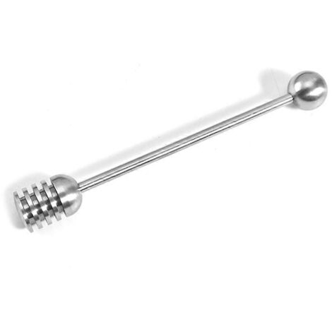 Bâtonnet mélangeur à miel en acier inoxydable 304, pour pots à sirop et bocaux.