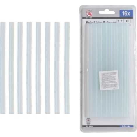Bâtonnets de colle chaude | transparent | Ø 11 mm, 200 mm | 16 pièces