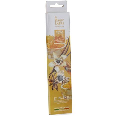 Bâtonnets d'encens, 12 unités, ambre et palo santo