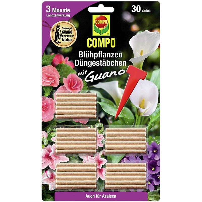 Compo - 1206302004 DÜNGES täbchen pour plantes à fleurs, 30 PIÈCES