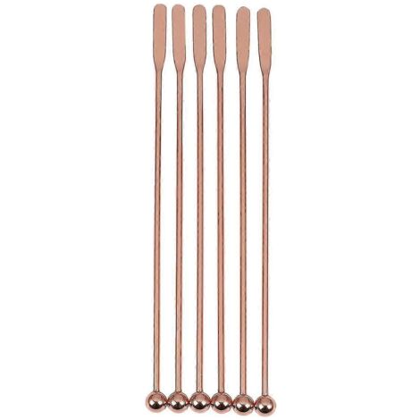 Bâtonnets mélangeurs en acier inoxydable pour boissons à café et cocktails, ensemble de bâtonnets mélangeurs à café couleur or rose