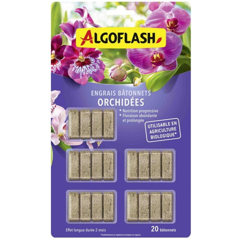 Algoflash - batonnets X20 engrais orchidees batorcb