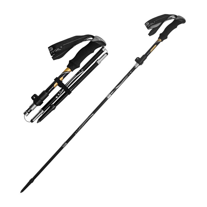 Bâtons de Randonnée, Bâtons de Marche Pliable en Alliage d'aluminium avec Système de Serrure, Antichoc, Antiderapant pour Marche Nordique, Alpinisme,