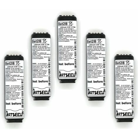 Batsecur 5 pz batterie litio 3,6V 2,7Ah BAT28 compatibile BATLI28 BATLI38 Logisty Daitem