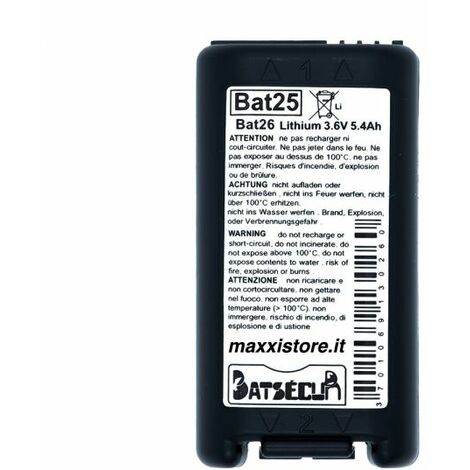 Batsecur batteria litio BAT25 compatibile BATLI25 Logisty 3,6V 5,4Ah BAT26 BATLI26