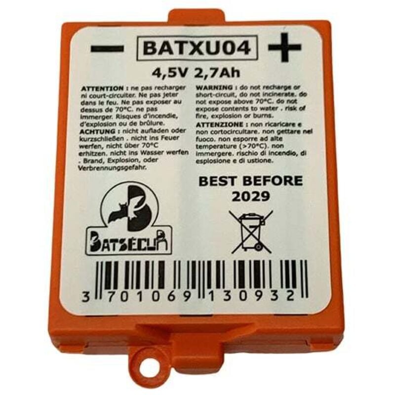 Batsecur - Pile alarme BATXU04 4.5V 2.7Ah