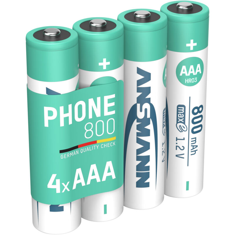 ANSMANN Piles AAA 800 mAh NiMH 1,2 V rechargeables (lot de 4) ANSMANN Piles AAA 800 mAh NiMH 1,2 V rechargeables (lot de 4)