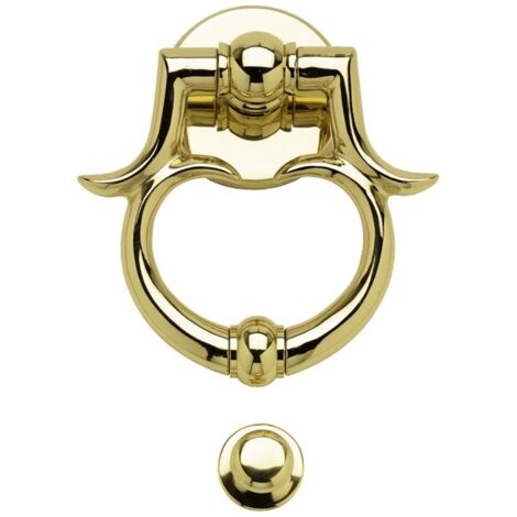 Battente per porta mod barocco in ottone finitura oro lucido h 165 mm