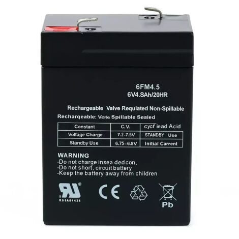 Batteria 6V 4.5Ah Ricambio Compatibile con Giochi Elettrici per Bambini