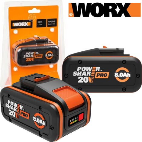 Batteria 8,0 Ah 20 V PRO Li-Ion Worx WA3648 PowerShare