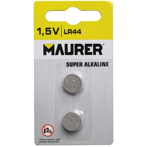 Batteria a bottone alcalina Maurer LR44 (2 pezzi)
