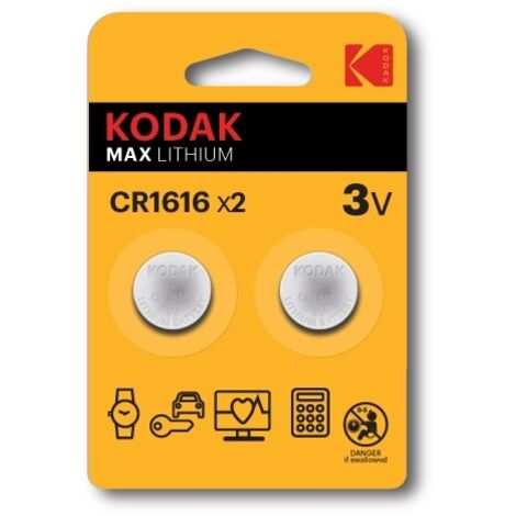 Batteria a bottone Kodak cr1616 3 V 50 mAh pack 2