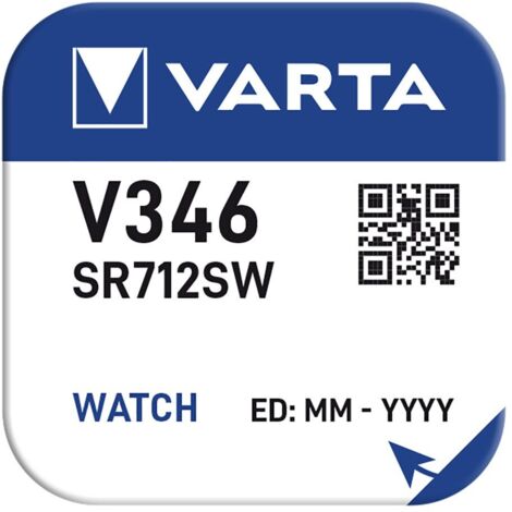 Batteria a bottone sr712sw - v346 Varta 10mah blister 1 unità ø7.9x1.25mm