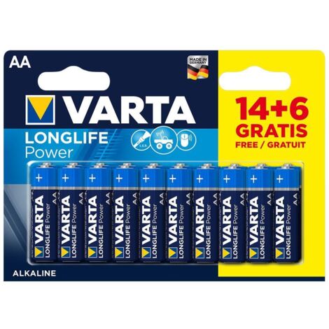 Batteria AA Varta longlife power - blister LR06 14+6 unità ø14,5x50,5mm