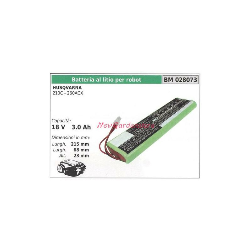 Image of Batteria al litio per robot husqvarna 210C - 260ACX 18V 3.0 Ah 028073 cod013